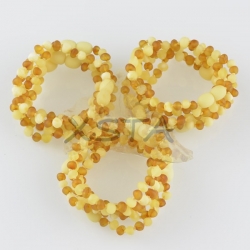 Teething amber bracelet raw beads matt honey Teething amber bracelet raw beads matt honey